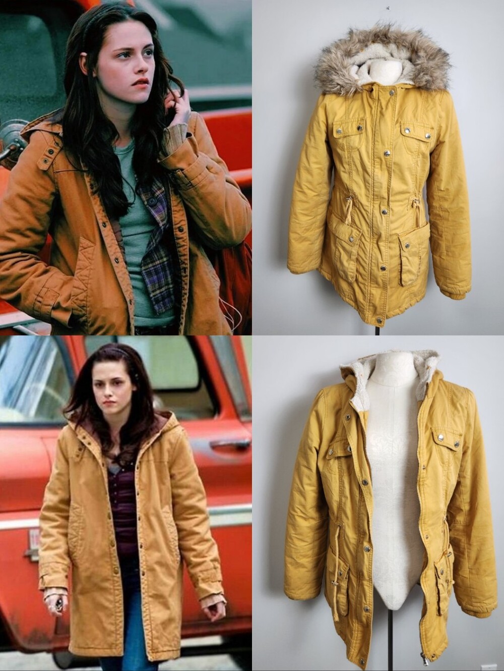 Bella Swan Style Jacket Coat Alternative ASO Tan Twilight Y2K Fur Lined Hooded